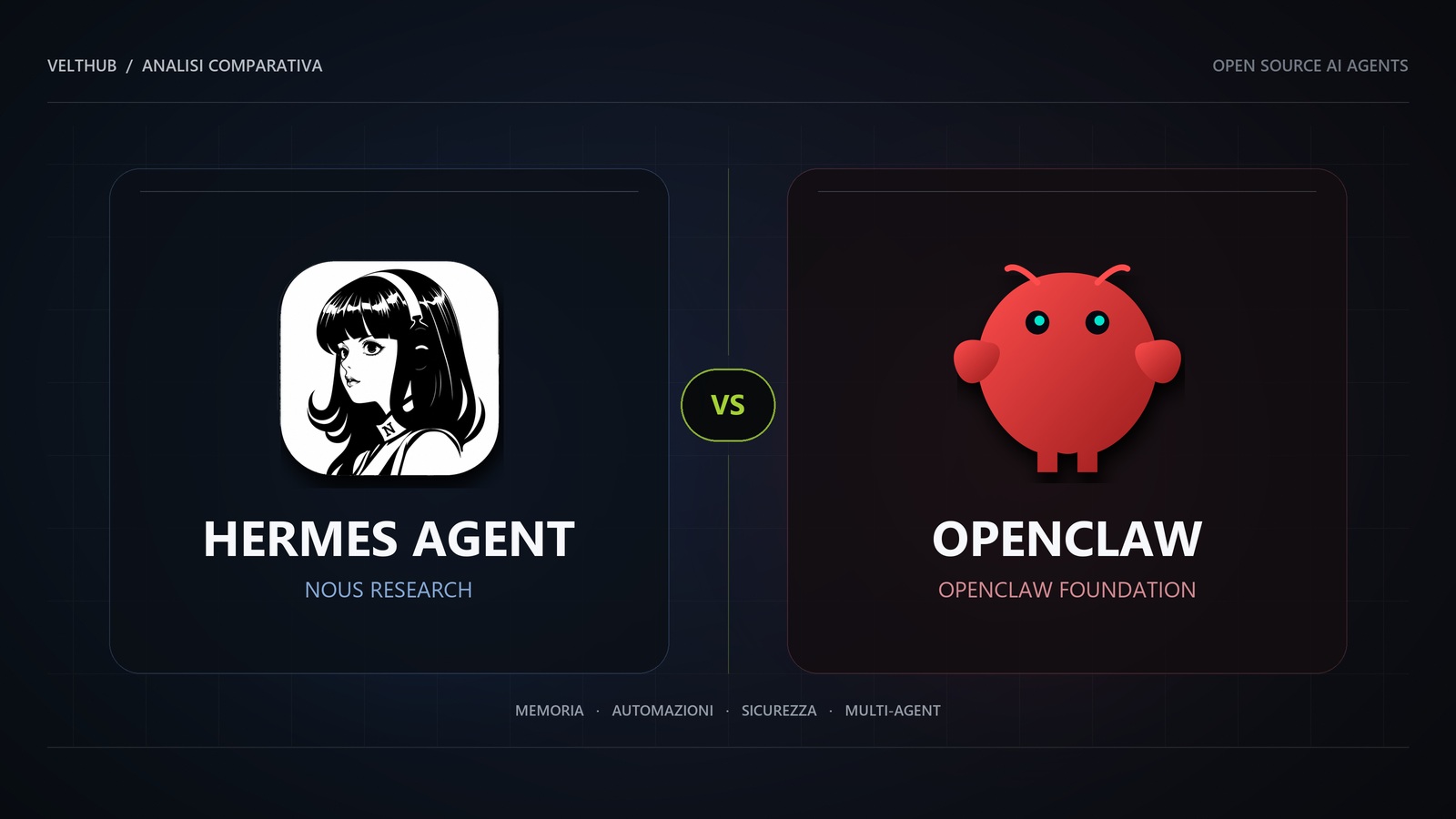 Hermes Agent vs OpenClaw — confronto fra assistenti AI open source