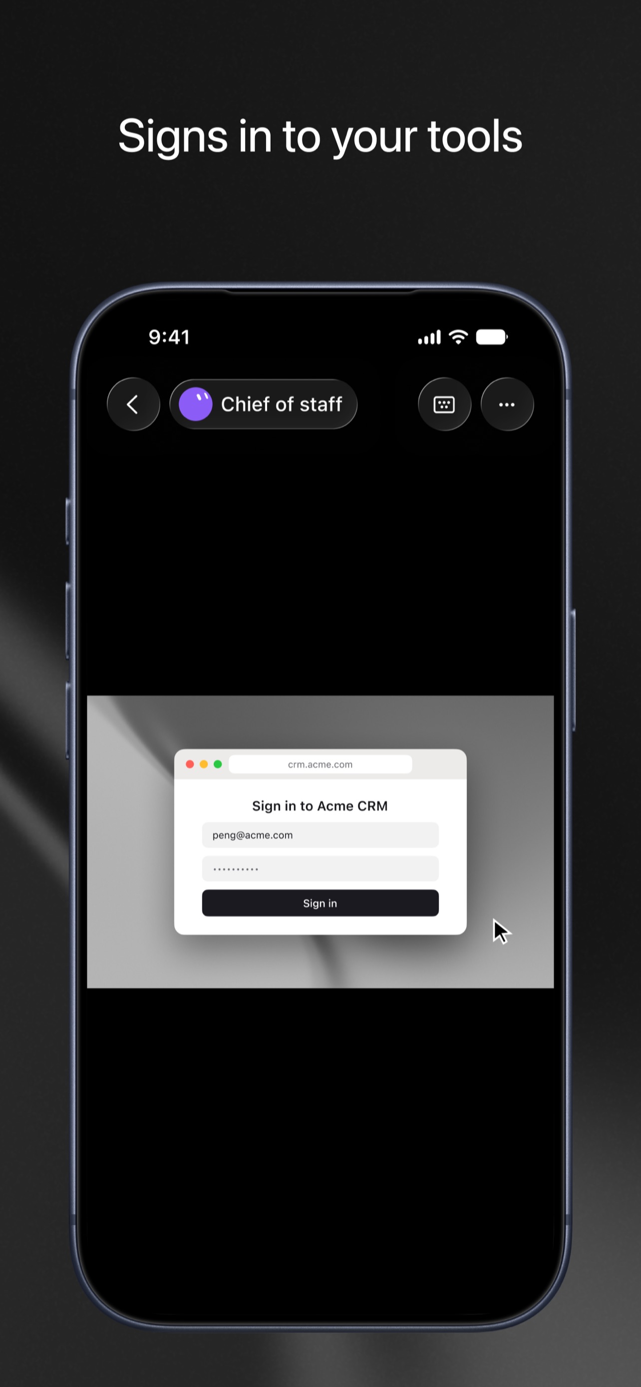 Schermata ufficiale Grok Bot che richiede il login a un CRM tramite takeover
